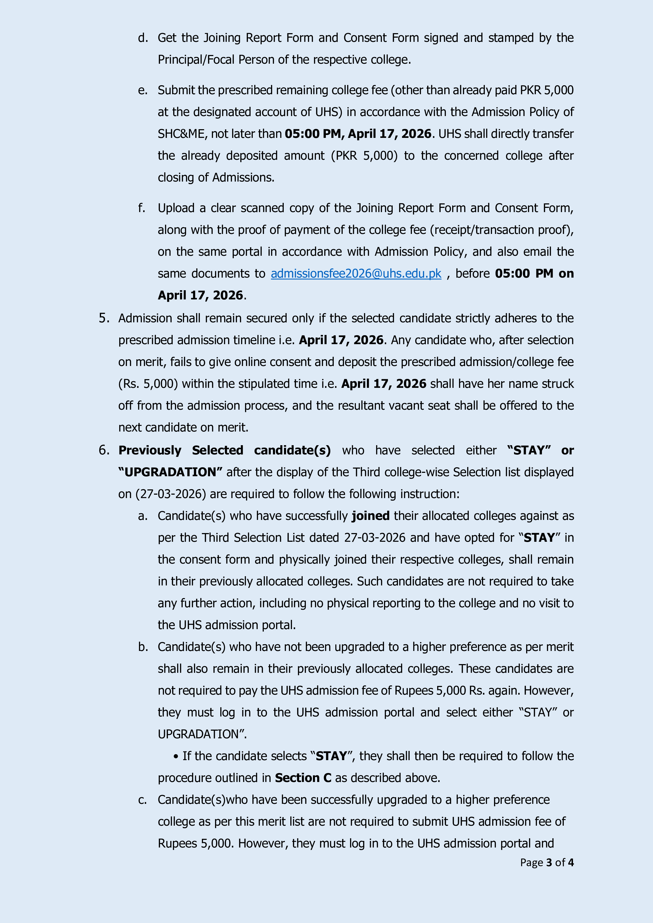 Provisional Merit List Notice